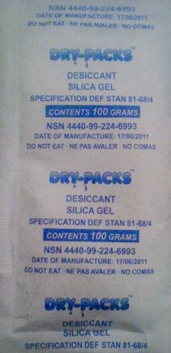 10 pack of 100 gram silica gel tyvek packet - nato nsn# 4440-99-224-699 for sale