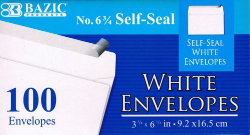 100 Peel and Self-Seal White Letter Mailing Envelopes Size: 3-5/8” x 6-1/2”