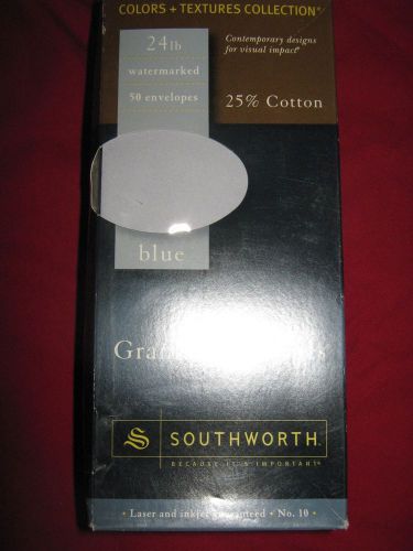 50 Southworth Fine Granite  Envelopes, Business, Cotton Fiber  Blue  Stationery