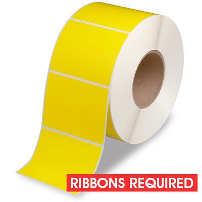 Uline 4 x 3&#034; yellow industrial thermal transfer labels- 1 roll (s-5956y) for sale
