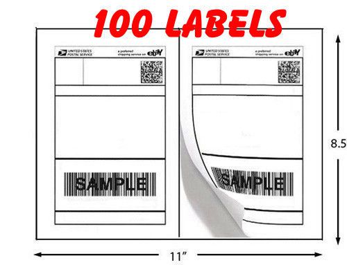 Permanent-Adhesive 100 Premium Shipping Labels 8.5x5.5 Half-Sheet Self Adhesive