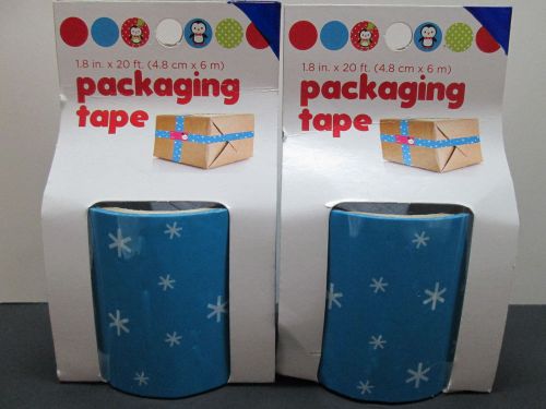 2 DECORATIVE SNOWFLAKE PACKAGING GIFT TAPE 1.8&#034; x 20 FEET EACH