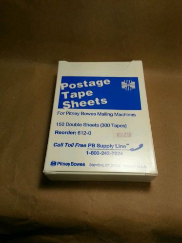 Genuine OEM Pitney Bowes Postage Tape Sheets 612-0 /Qty 150 Double Sheets 4x6