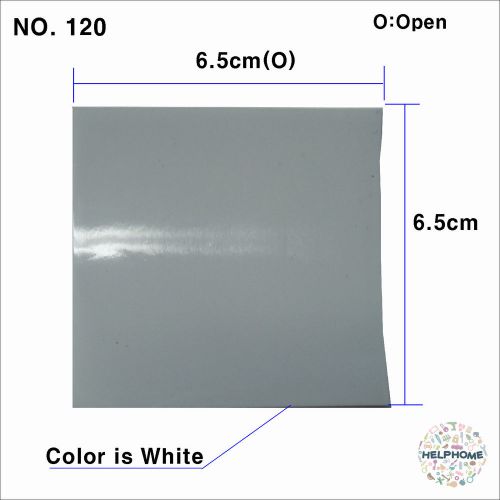 40 Pcs White Shrink Film Wrap Heat Seal Battery Packing 6.5cm(O) X 6.5cm NO.120