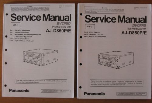 Service Manual for AJ-D850 Panasonic Digital Recorder DVCPRO - NTSC/PAL - new