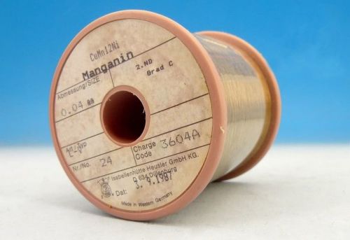350.9 ohm /m 0.04mm 46 awg gauge precision resistor wire manganin net 204g for sale
