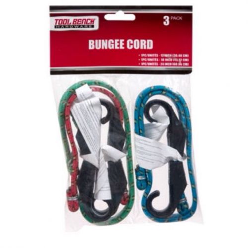 Tool Bench Hardware Bungee Cords, 3 In Pack