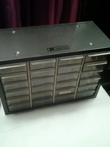 Vintage Akro-Mills Parts Storage Bin Cabinet 24 Drawer Organizer Metal 20-501