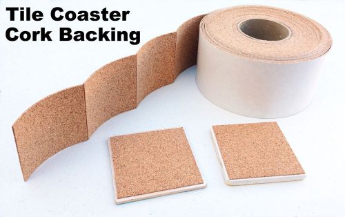 Cork backing 4&#034; x 4&#034; with adhesive for tile coasters - 25 pieces for sale