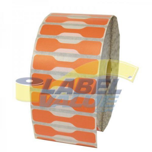 Zebra Compatible LV-10010064 Orange Jewelry Labels - Barbell Style