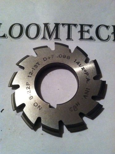 NEW INVOLUTE GEAR CUTTER #8 22P 12-13T 14.5PA 7/8&#034;bore HS National