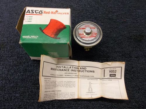 Asco red-hat diaphragm valve f262c90k 1/4&#034; pipe new for sale