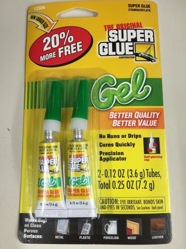 The Original Super Glue 12 oz Metal Adhesive Rubber Tubes Plastic Wood (2pk)