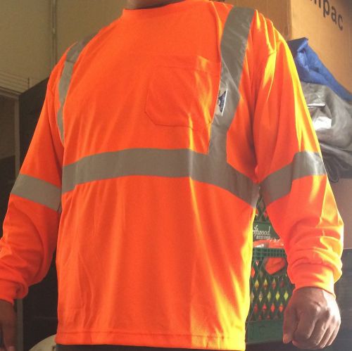 Medium - 4x  Orange safety reflective shirts Long Sleeve