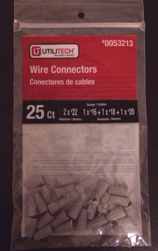 Utilitech Wire Connectors 25 Count New In Bag For Use With Copper To Copper