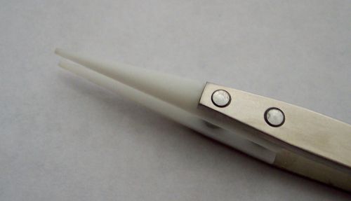 White Delrin Soft Tipped Tweezer 1mm Tip Made In Itlay