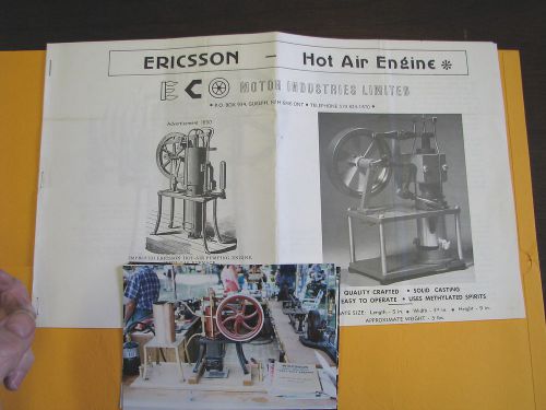 Model Ericsson Hot Air Engine Plans &amp; Instructions - Hit and Miss