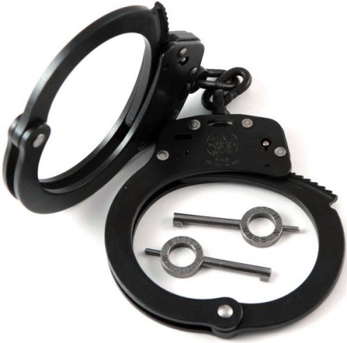 New smith &amp; wesson m100-1b gun metal blue black handcuffs police restraints cuff for sale
