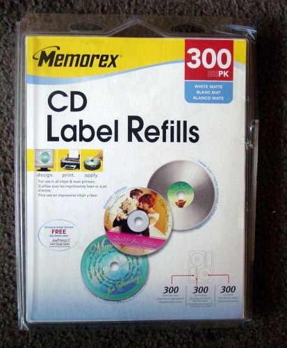 Memorex White Matte CD Label 300pk 00403 (Opened pack contains 250 labels)
