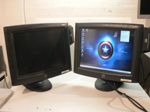 LOT of 2  Elo ET1525L  15&#034; Touch Screen Monitor with Card Reader