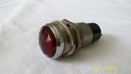 Dialco NY DARK RED JEWEL Glass Lens Dash Panel Indicator Light 1&#034; 75W 125V