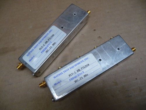 LOT OF 2 MATRIX TEST EQUIPMENT FLT-1-WB WIDE BANDPASS FILTER 301.25MHz FREQUENCY