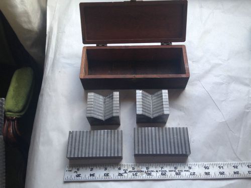 MACHINIST LATHE TOOL COMPLEATE SET PR MAGNETIC V BLOCKS AND PR PARALLELS IN BOX