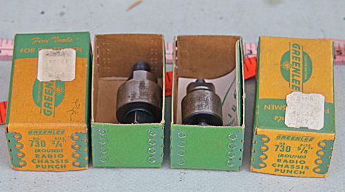 Greenlee 730 radio chassis punches 5/8 &amp; 3/4 in boxes