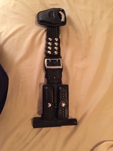 Boston Learher Basketweave Heavy Duty Police Untility Belt With Accessories