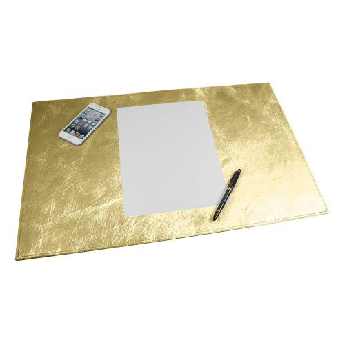 Large desk pad 23.6 x 15.7 inches - Metallic - Leather - Golden