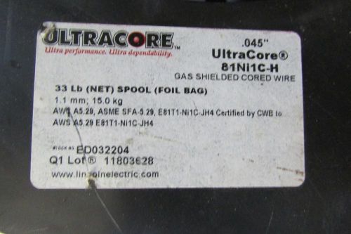 Untracore Cored Welding Wire .045&#034; Type 81 Ni1C-H Spool 30 lbs. AWS A5.29