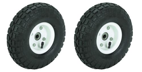 New Set of 2 10&#034; Pneumatic Knobby, All-terrain Tires for dolly, wagon or go cart