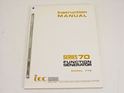 Interstate Electronics F72Function Generator Instruction Manual Series 70