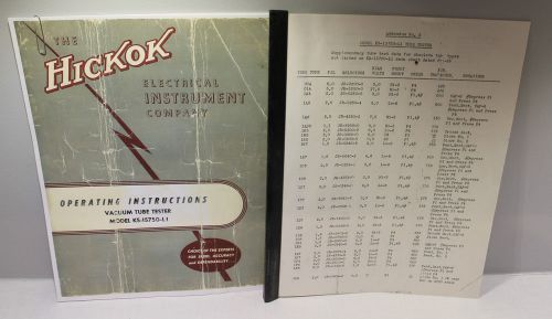 Hickok Vacuum Tube Tester Model KS-15750-L1 Operating instructions guide (repro)