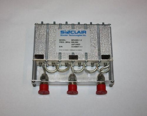Sinclair mr456n-1-2 uhf duplexer 806-960 mhz 24mhz separation 6-cavity new for sale