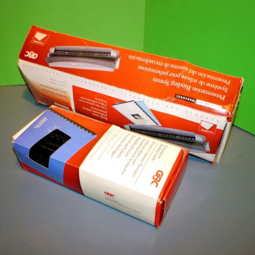 GBC Docubind Personal Binding System and box of Spines Binder Spiral Notebook