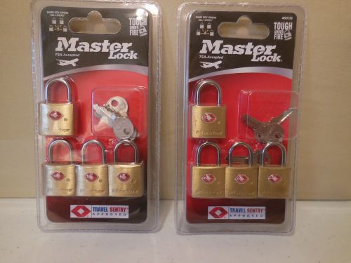 (2) tsa luggage master lock 4 piece sets # 4683q (keyed alike w/4keys) for sale