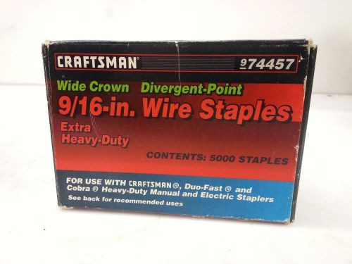 Craftsman Extra Heavy Duty Wide Crown Divergent Point 9/16 in Wire Staples 97445