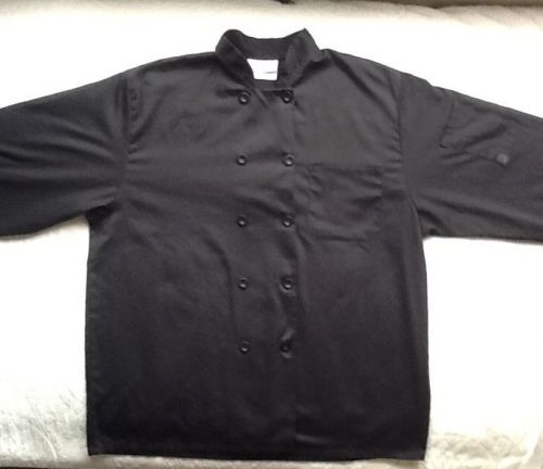 Happy Chef Unisex Black Chef Coat/Jacket Style #403-3/4  Size L