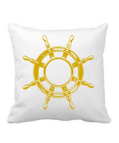 Ship Wheel Throw Pillow