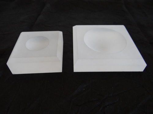 Two Frosted Acrylic Dimple Block Displays
