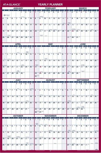 AAG PM212-28 Wall Calendar 2015, Vertical and Horizontal Yearly, 36 x 24 Inches