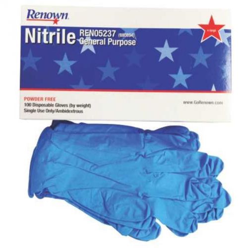 Renown 100 LARGE blue Nitrile gloves Powder Free