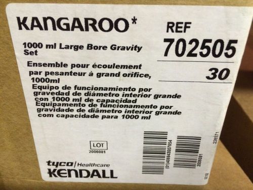 702505 kangaroo large bore gravity feeding bag 30/case 1000ml new sealed bags for sale