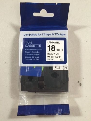 Brother compatible tze 241 tz 241 p-touch label ptouch 3/4&#034; black on white for sale