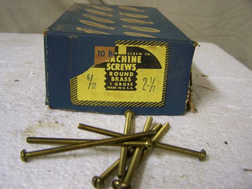 6-32 x 2 1/2&#034;  brass machine screw round head slotted made in usa qty. 144 for sale
