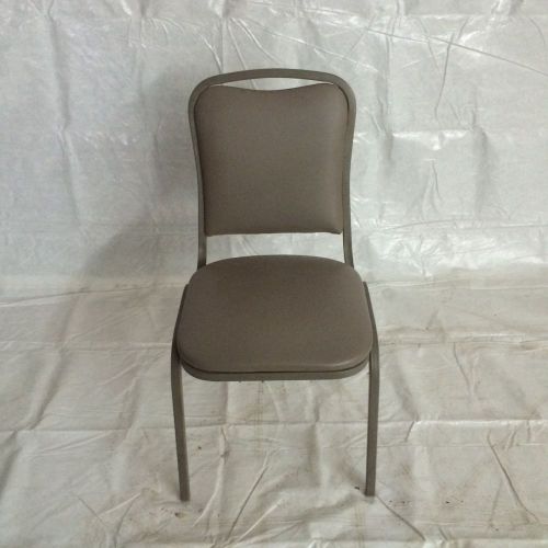 Used FDL Tan Vinyl Topped Metal Frame Chair Lot of Ten