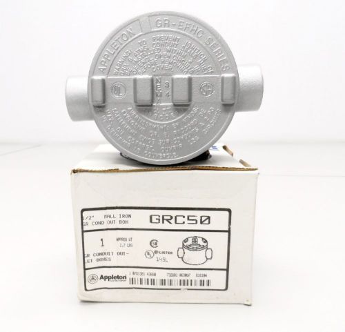 Appleton GRC50 1/2&#034; GR Type Conduit Outlet Box  Maleable Iron NEW
