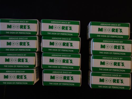 (12) Boxes of Moore&#039;s abrasive discs  3/4&#034; garnet med., sand fine &amp; sand med.