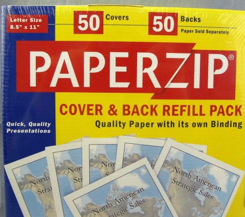 Paperzip Auto Binding Sheets NEW 50 Cover &amp; Back Refill Pack Letter Bind Paper